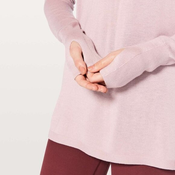 Lululemon Bring It Backbend Sweater- Pink Open Back Cashmere Blend-Size 4 - Picture 4 of 12